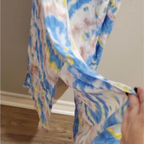 Liberty Love bLUE yELLOW AND tAN Tie dye Maxi dress plus size‎ 2X - Picture 8 of 10